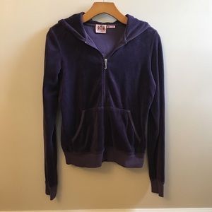 Juicy Couture Velour Zip-Up Hoodie, Size Large